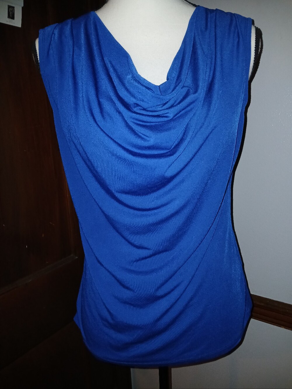 PICK 5 for $20 = Dress Barn Royal Blue Draped Cowl Neck Sleeveless Top